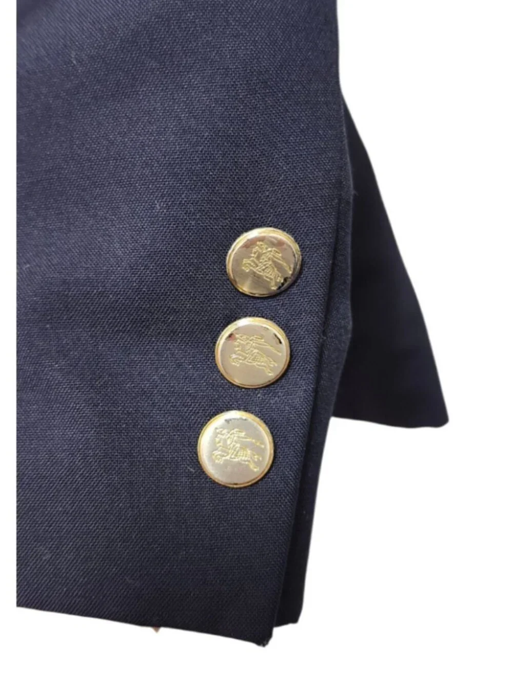 Burberrys Blazer Men Navy 100% Wool Gold Buttons Classic Sport Coat No Size Tag